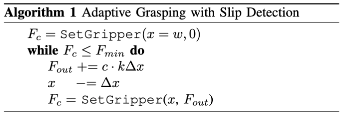 Adaptive grasping control mechanism