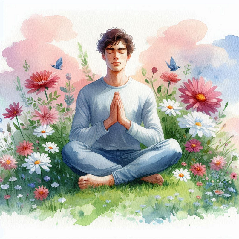 Tranquil meditation setting for beginners