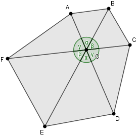 Triangle configuration around point O