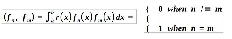 Orthogonality with respect to weight functions