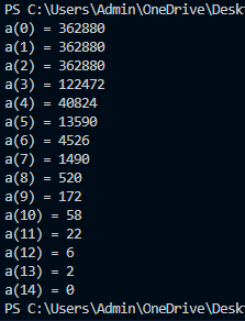 Program Output Showing Threevence