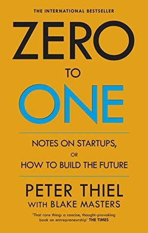 Cover of Zero to One by Peter Thiel