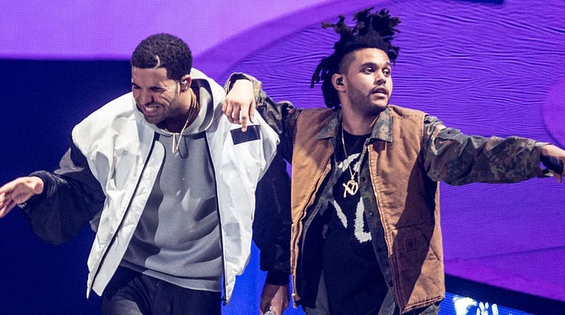 AI-generated music featuring Drake and The Weeknd