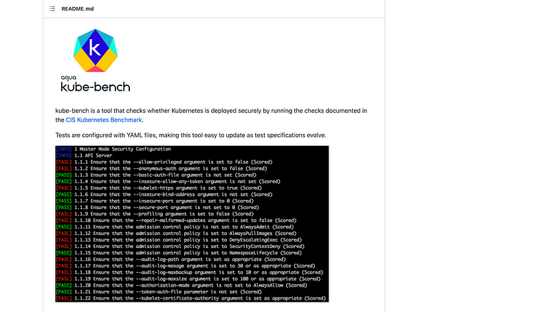 kube-bench for cluster security assessment