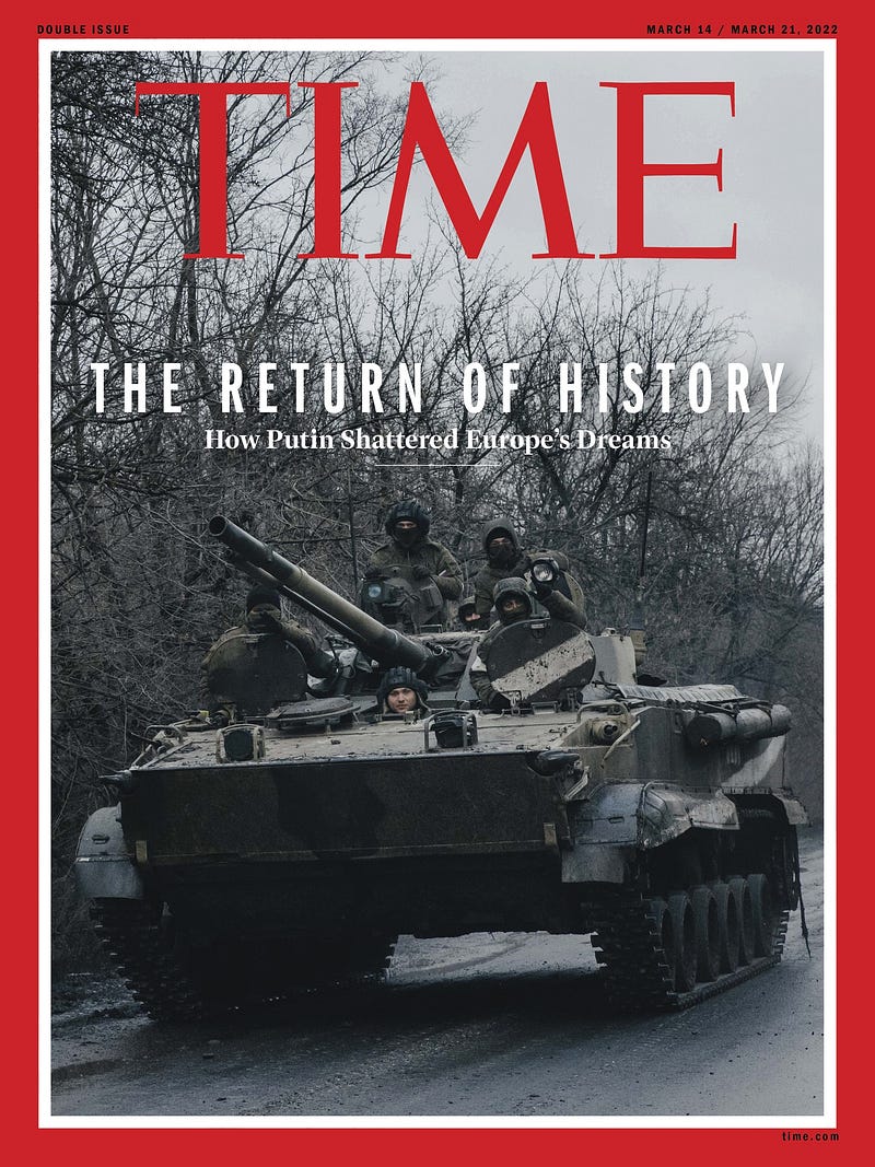 TIME magazine cover referencing the end of history