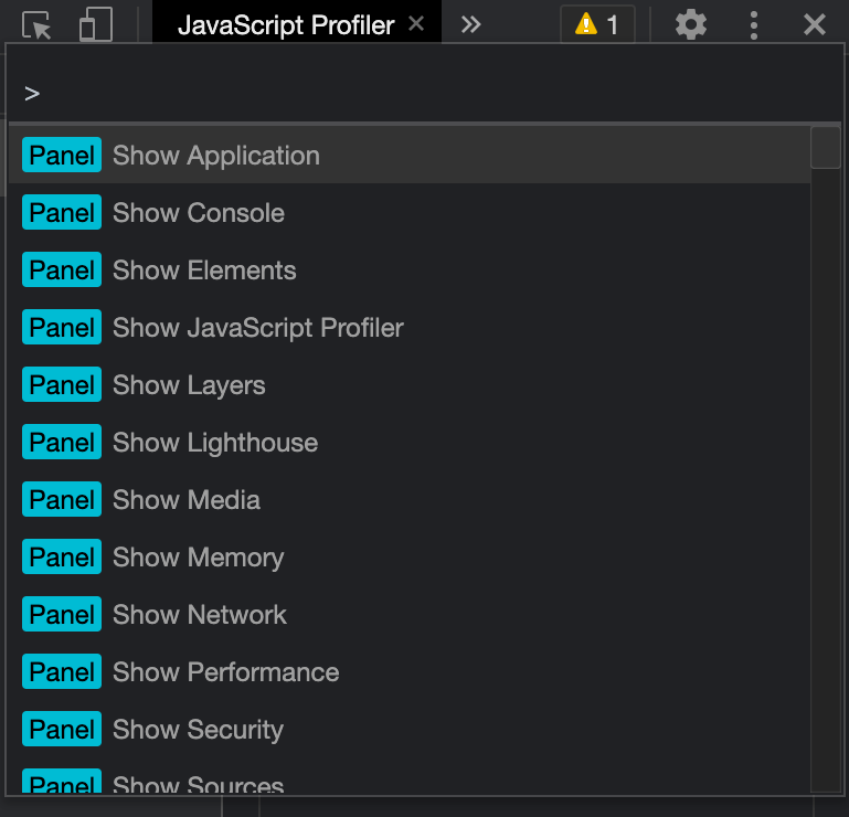 Command Menu in Chrome Dev Tools