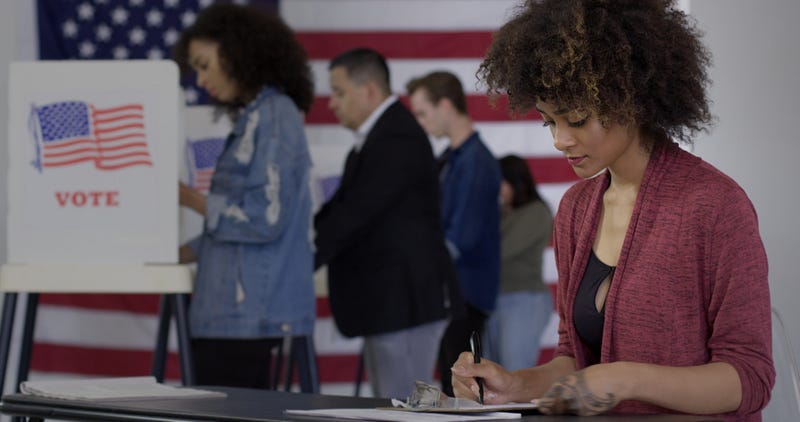 Voters participating in the democratic process in the U.S.