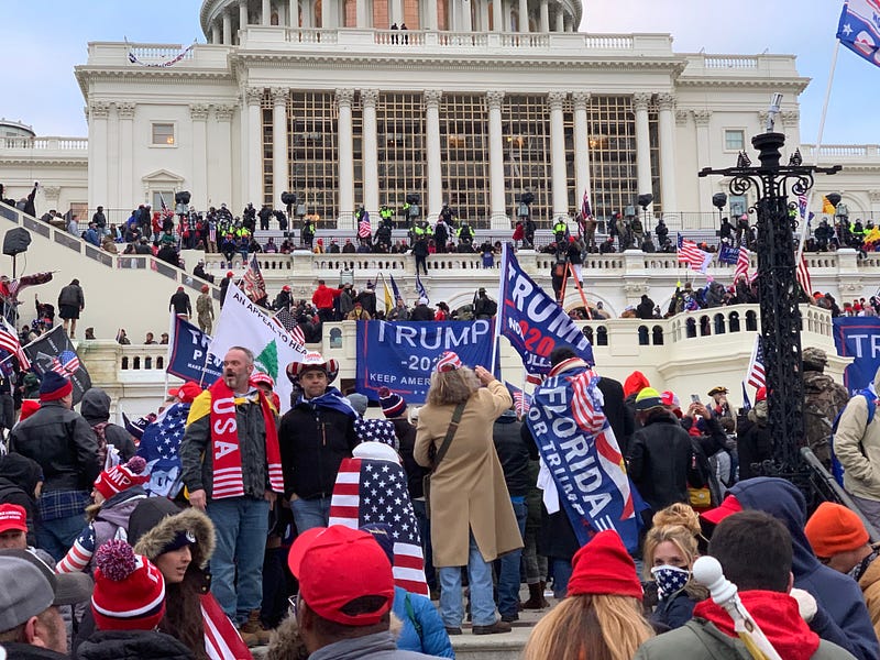 Trump supporters protesting at the U.S. Capitol.