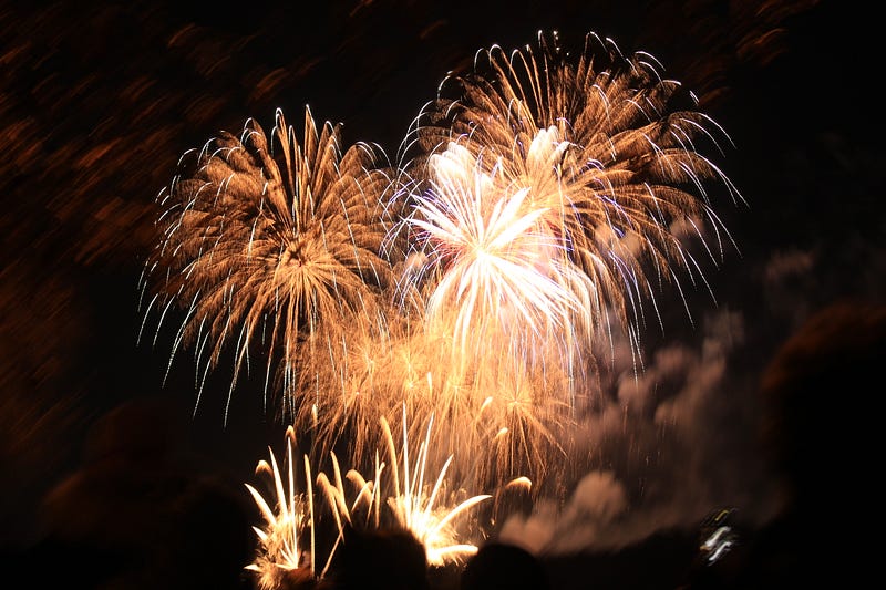 A vibrant display of colorful fireworks