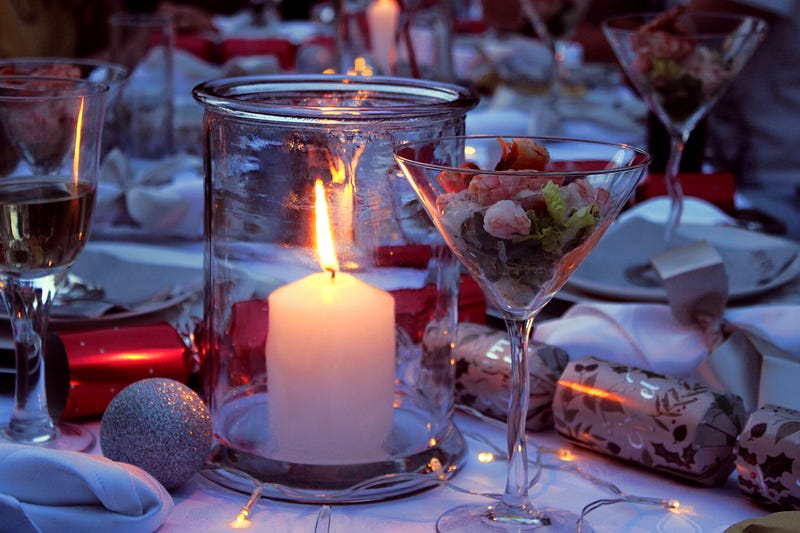 Colorful Christmas crackers ready for celebration