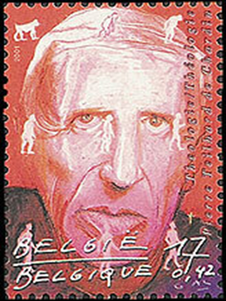 Author on Belgian stamp