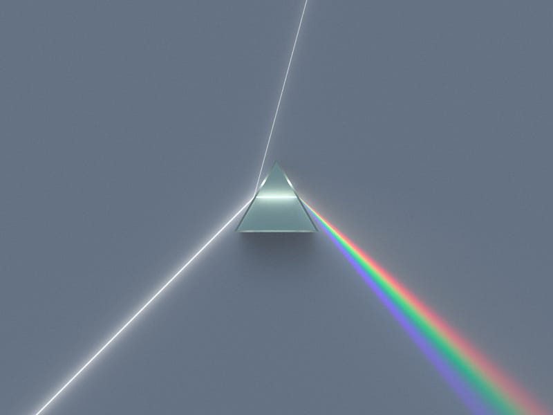 Dispersive light prism showcasing the spectrum of light