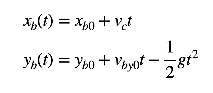 Kinematic Equations for Ball