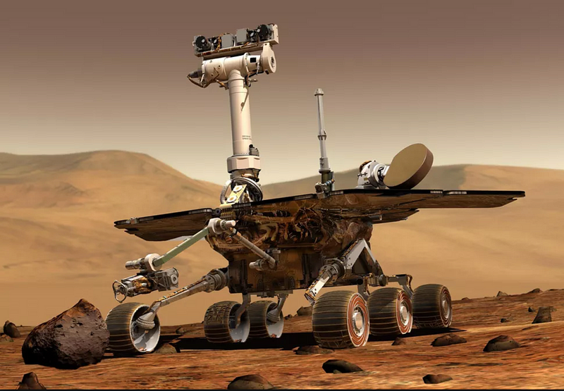 Artist's depiction of Opportunity rover on Mars