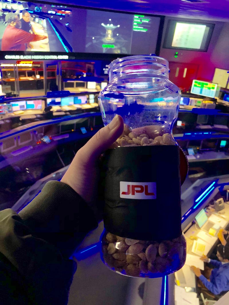 Sharing JPL peanuts for good luck