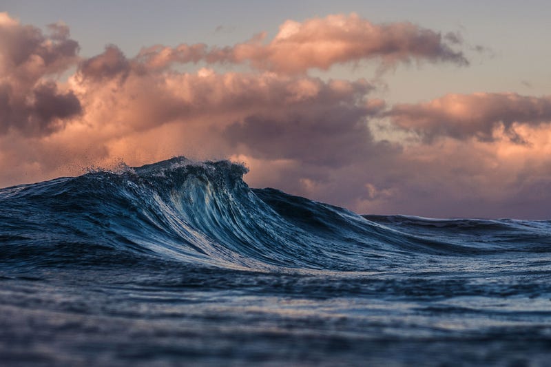 Tsunami waves approaching the shore