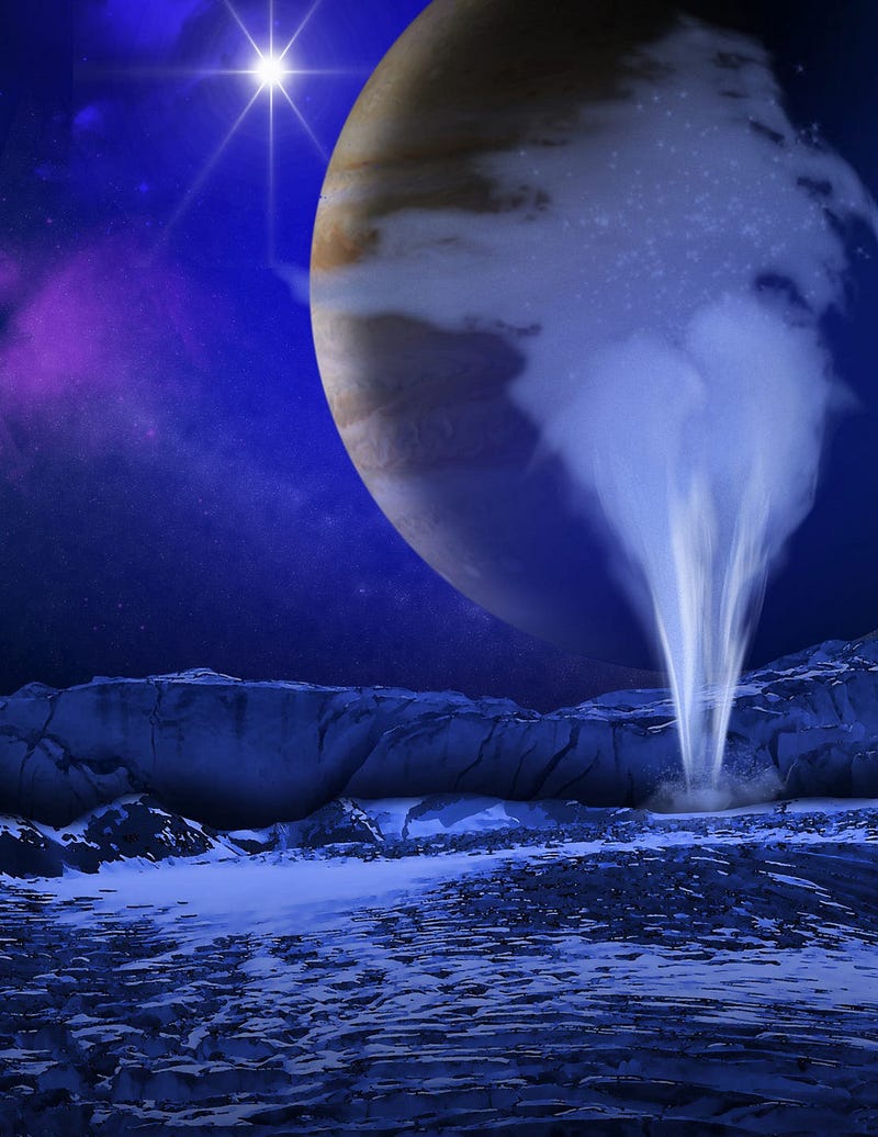 Europa, a moon that may harbor life beneath its ice