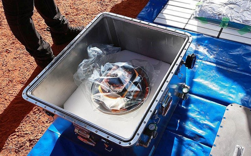 Hayabusa2 capsule in storage, ready for analysis