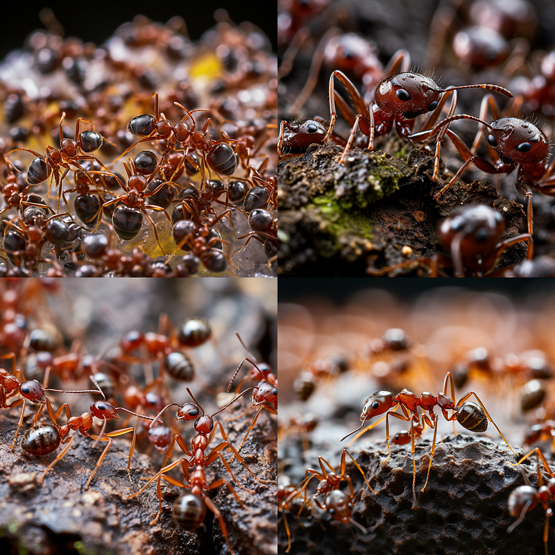 Results for 'a swarm of' vs 'many' ants